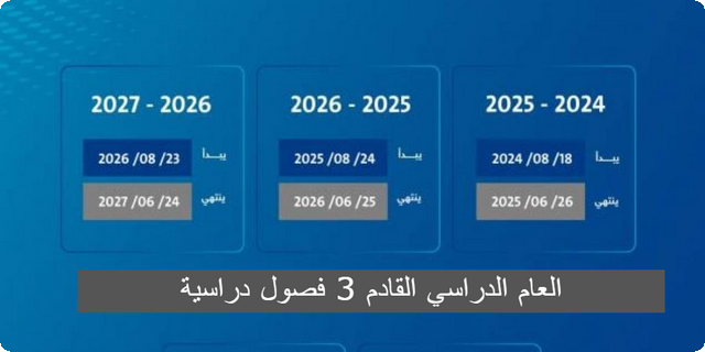 العام الدراسي القادم 3 فصول دراسية