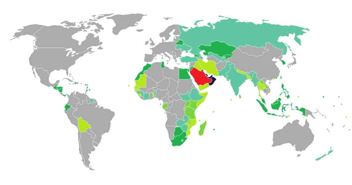 دول لا تطلب فيزا للسعوديين